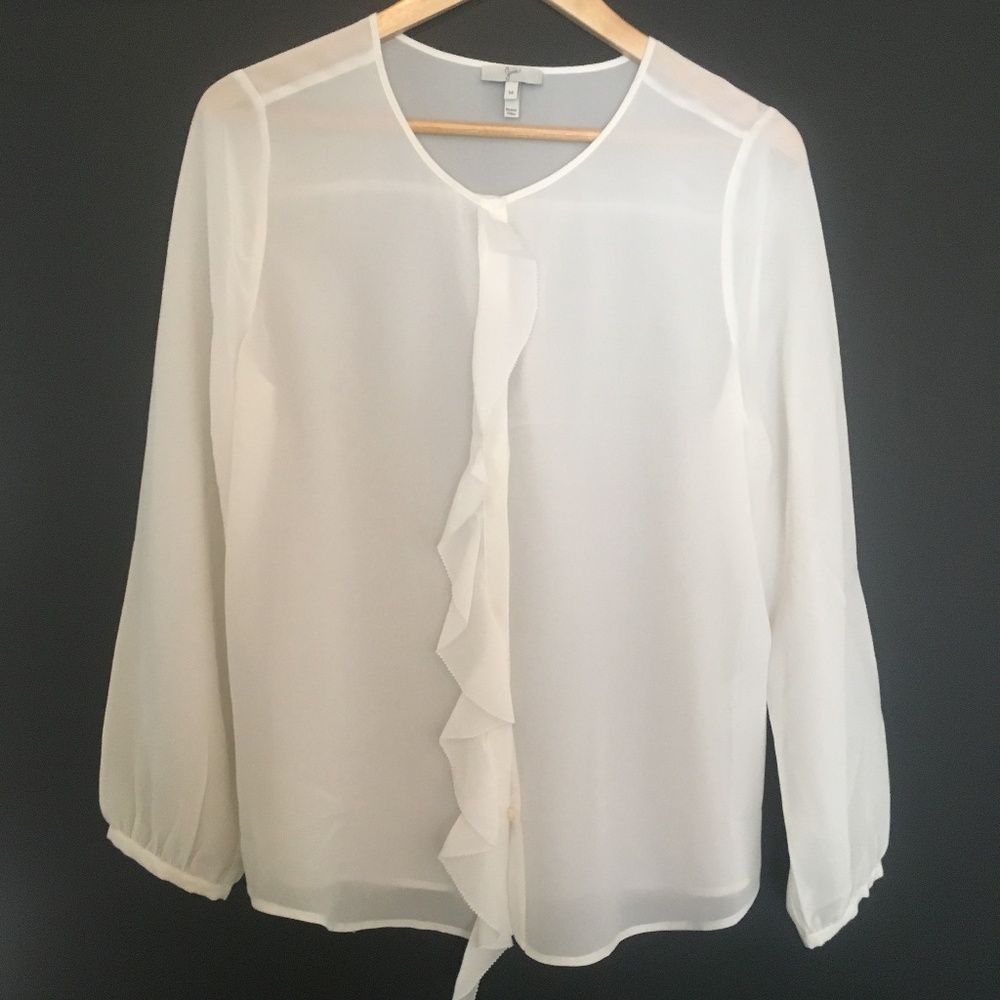 Joie Nevera Ruffle100% Silk Blouse